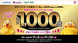 ローソン・ローソンストア100限定　dポイント最大1,000倍キャンペーン！11月5日(火)から11月25日(月)まで