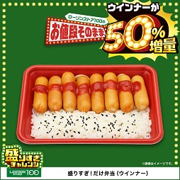 盛りすぎ！だけ弁当（ウインナー）