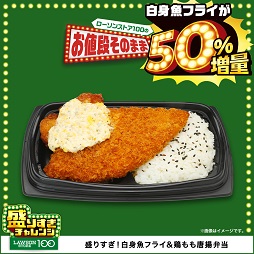 盛りすぎ！白身魚フライ＆鶏もも唐揚弁当