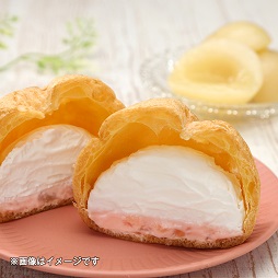 ツインシュー 桃クリーム＆ホイップ